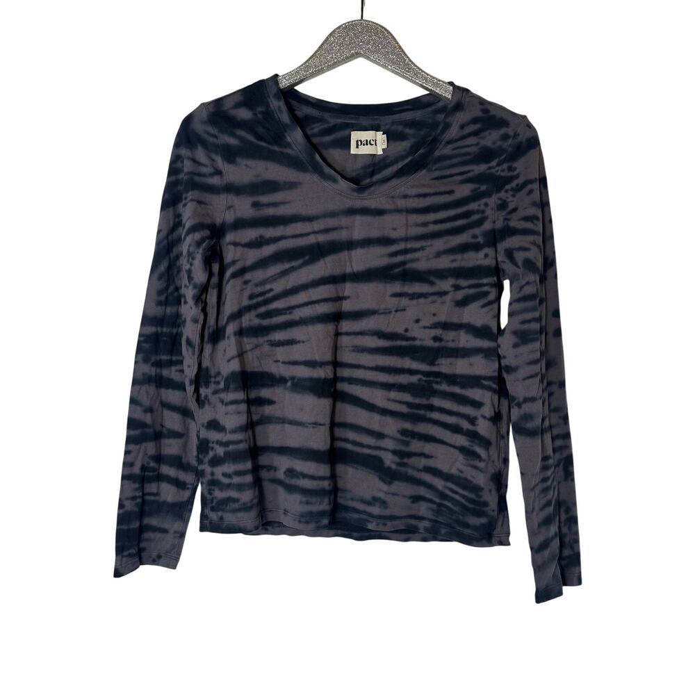 Pact Gray Long Sleeve Tie Dye Shirt